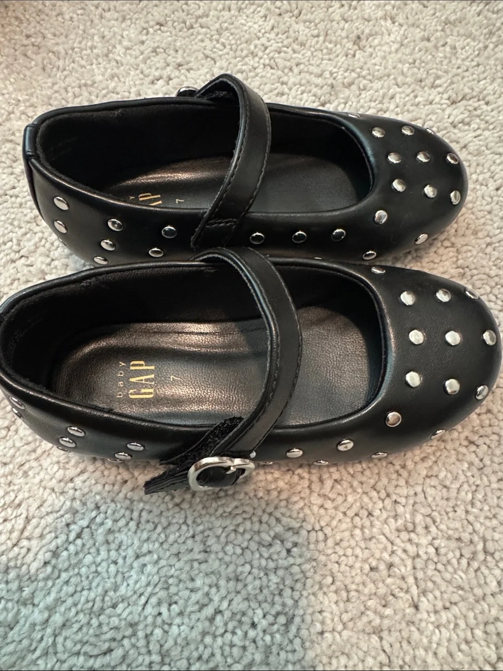 baby GAP Black Studded Mary Jane Flats - Kids 7
